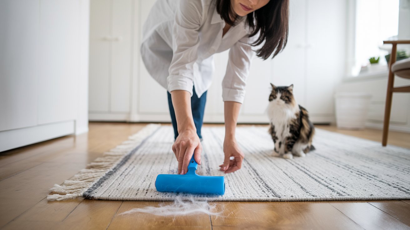 Remove Cat Hair from Rugs and Mats