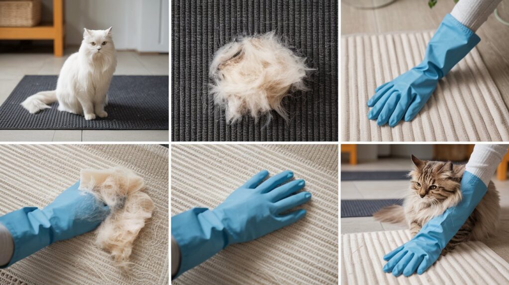 Remove Cat Hair from Rugs and Mats