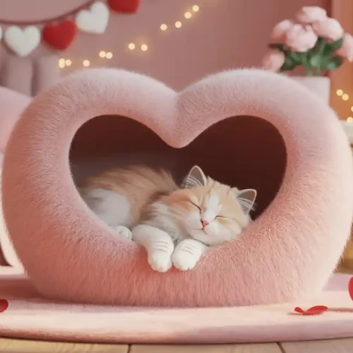 Valentine’s Day Cat Bed Ideas for Your Furry Love ❤️